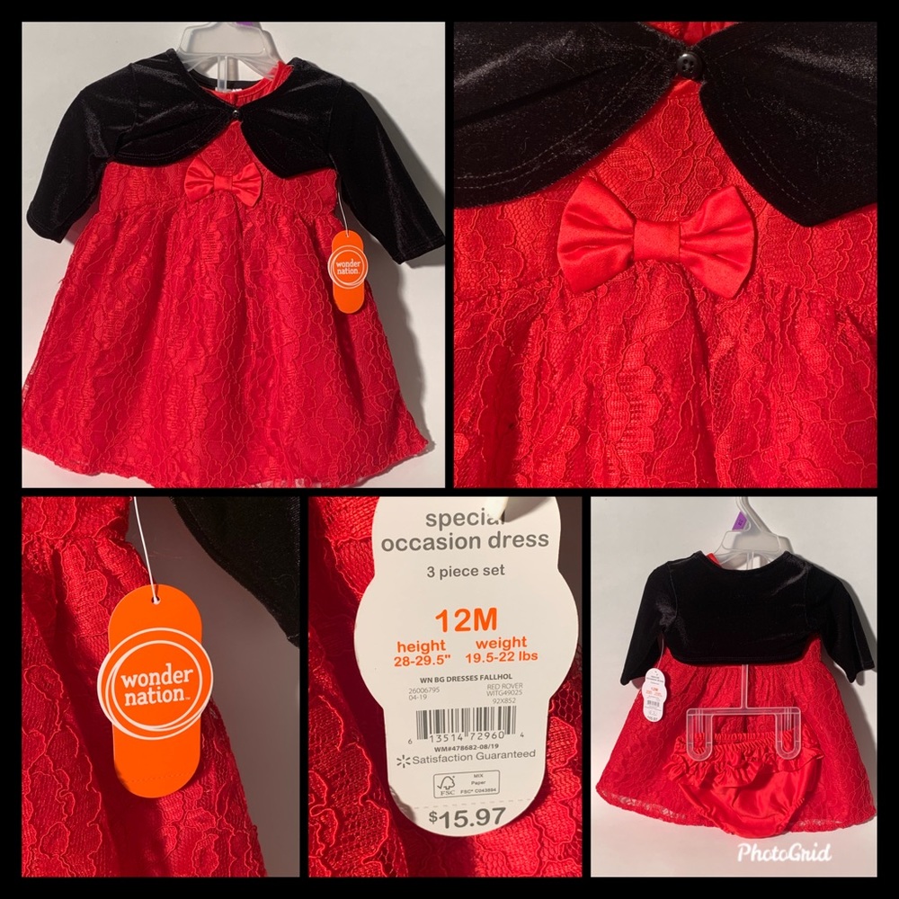 Beautiful and bold 3piece wonder nation baby dress